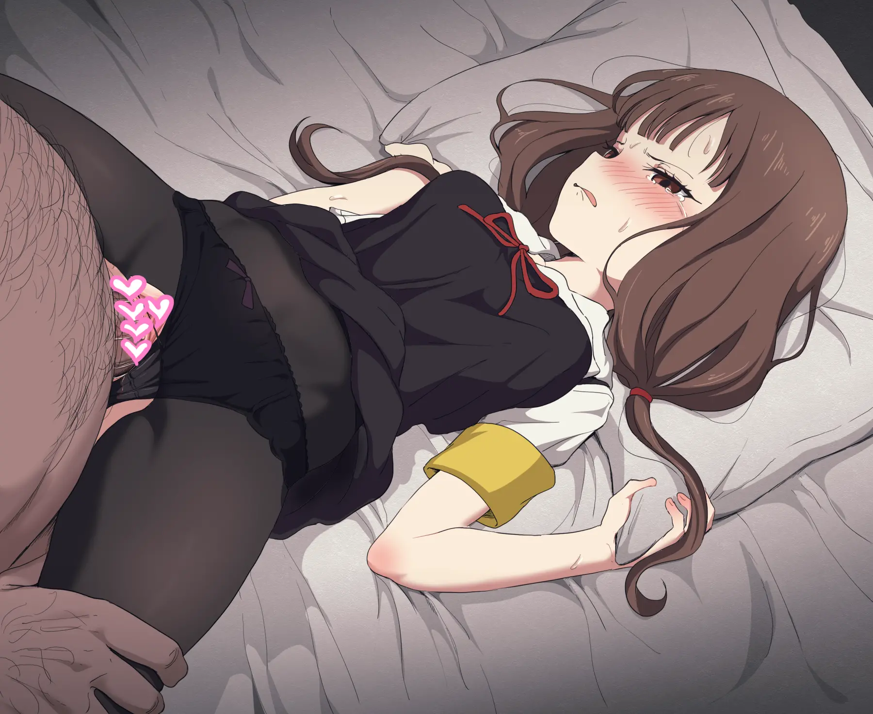 かぐや様は告らせたいの伊井野ミコが正常位でセックスしている様子、ずらし挿入とレイプのシーン