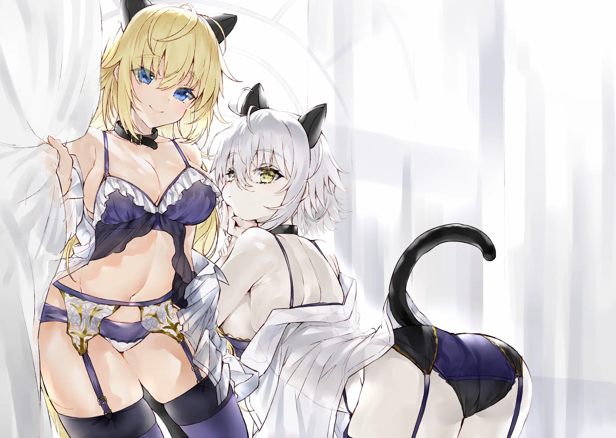 Fateシリーズのジャンヌ・ダルクが下着とガーターベルトで魅せるセクシーな尻の描写