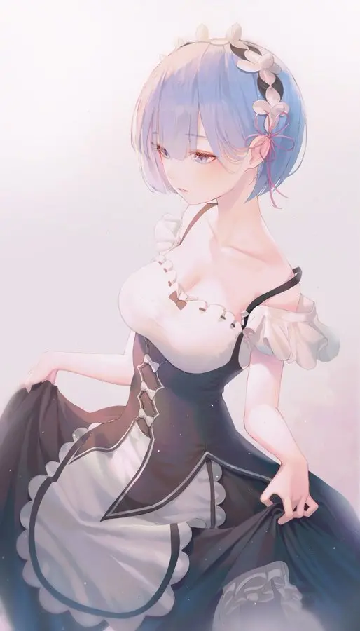 Re:ゼロから始める異世界生活のレムが乳寄せポーズをしている画像