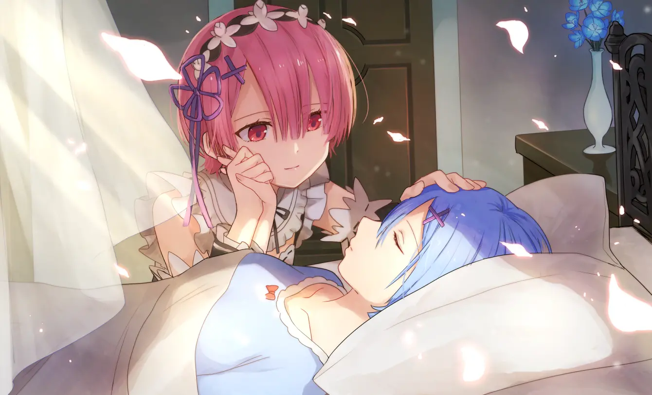 Re:ゼロから始める異世界生活のキャラクター、レムがネグリジェを着用している画像